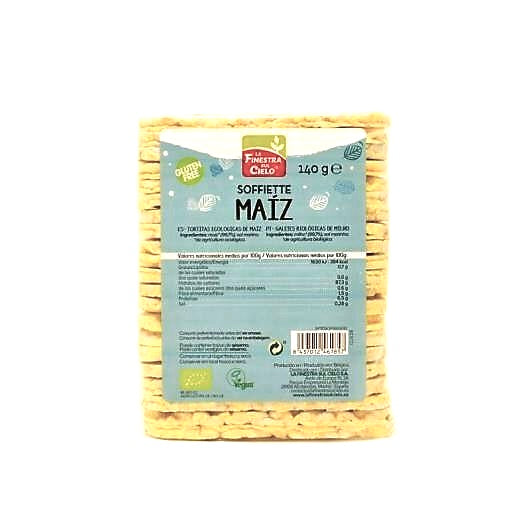 Tortitas de Maíz Ecológicas SIN GLUTEN Paquete 140 gr