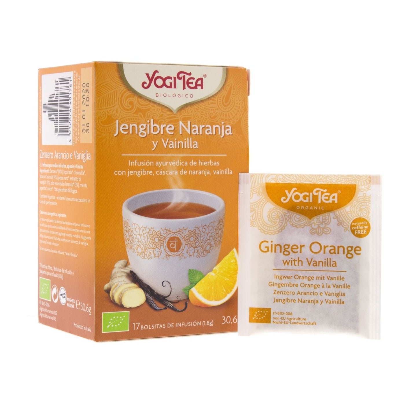 Infusión ecológica ayurvédica JENGIBRE VAINILLA Caja 17 bolsitas