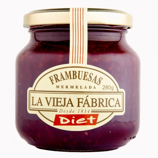 Mermelada SIN AZÚCAR Frambuesas Bote cristal 280 gr