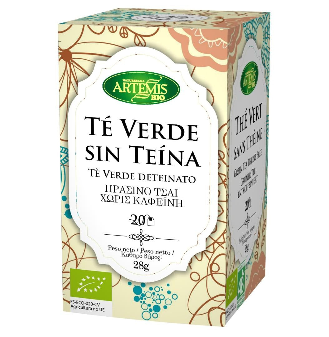 TÉ VERDE SIN TEÍNA Bio Ecológico Caja 20 bolsitas