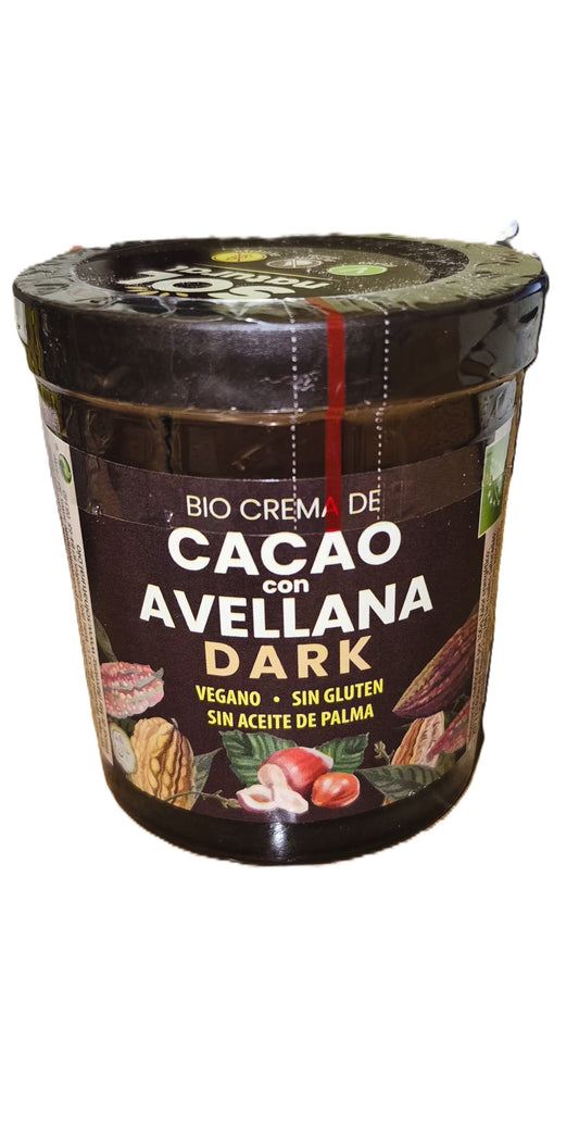 Crema Cacao Avellanas Dark Bote Cristal 200 gr