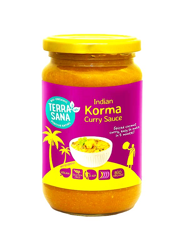 Salsa Curry Korma Coco Bote cristal 350 gr