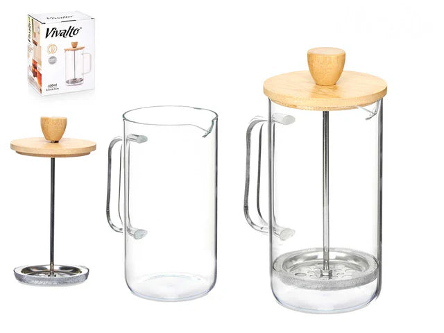 Tetera Embolo Bambú 600 ml