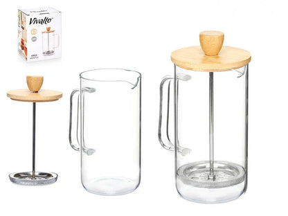 Tetera Embolo Bambú 600 ml