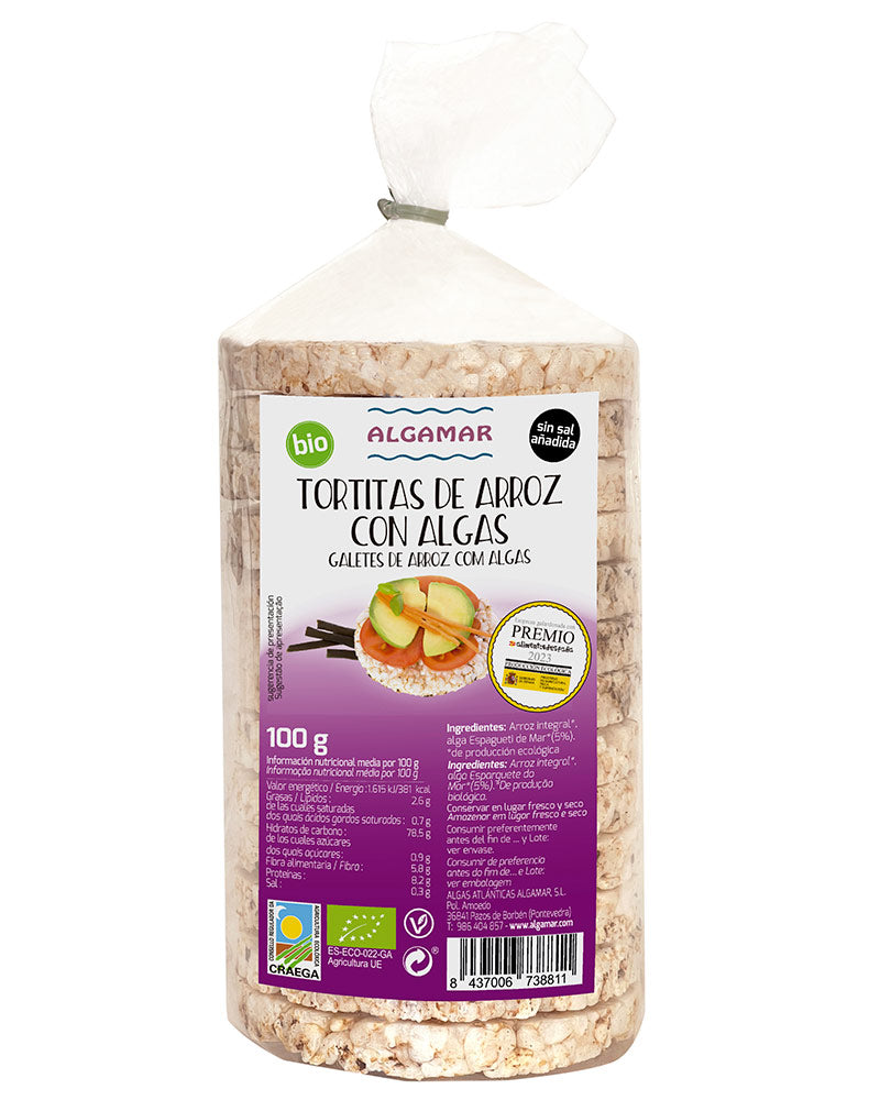 Tortitas Arroz Algas Paquete 100 gr