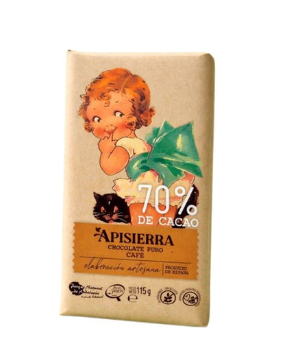 Chocolate 70% Sabor CAFÉ Tableta 115 gr