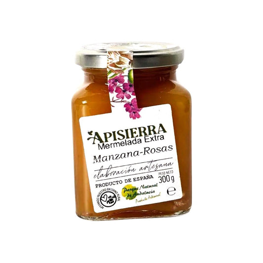 Mermelada Artesana MANZANA ROSAS Bote Cristal 300 gr