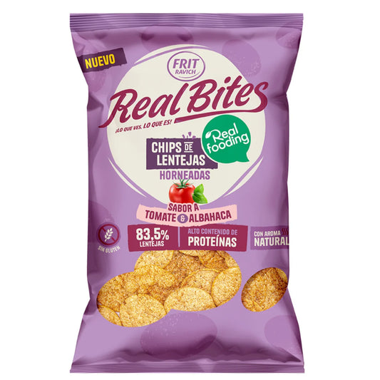 Snack Lentejas Tomate Albahaca Sin gluten Paquete 80 gr