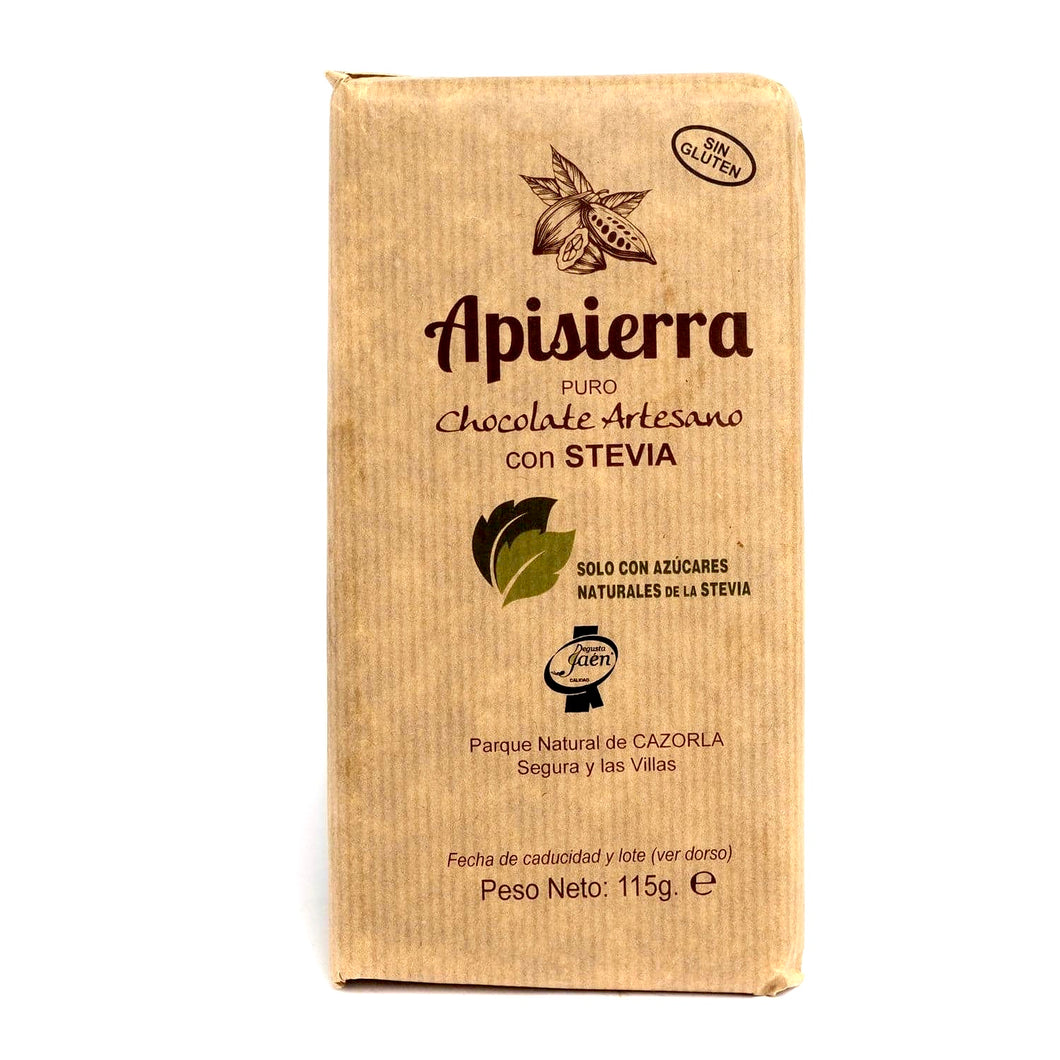 Chocolate artesano cacao 70% STEVIA Tableta 115 gr