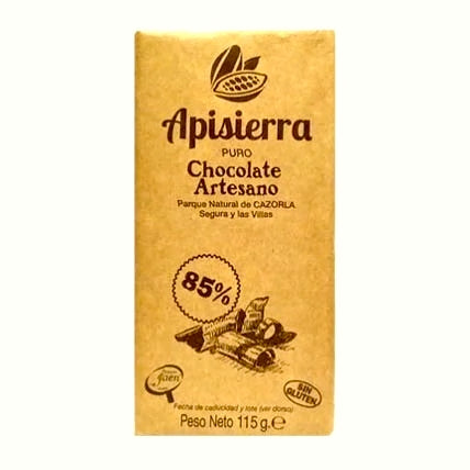 Chocolate artesano 85% Tableta 115 gr