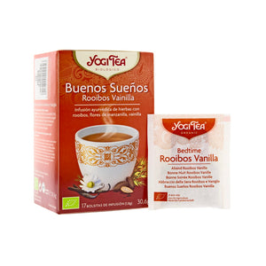 Infusión ayurvédica Ecológica BUENOS SUEÑOS ROOIBOS VAINILLA Caja 17 bolsitas