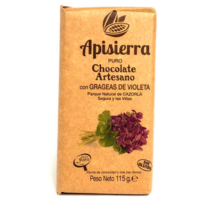 Chocolate artesano VIOLETA Tableta 115 gr